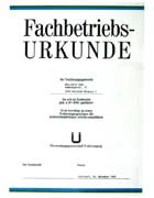 Fachbetriebsurkunde